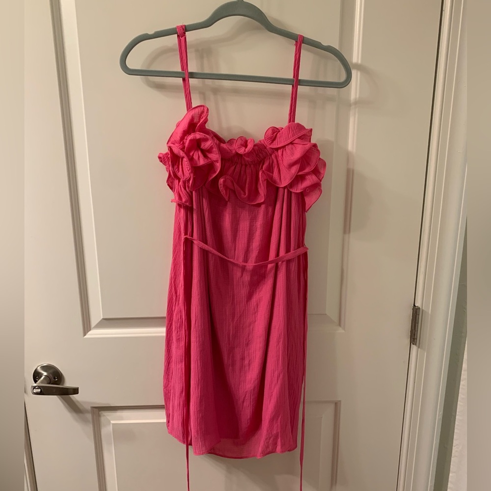 Mustard Seed Fushia Ruffle Dress, size medium